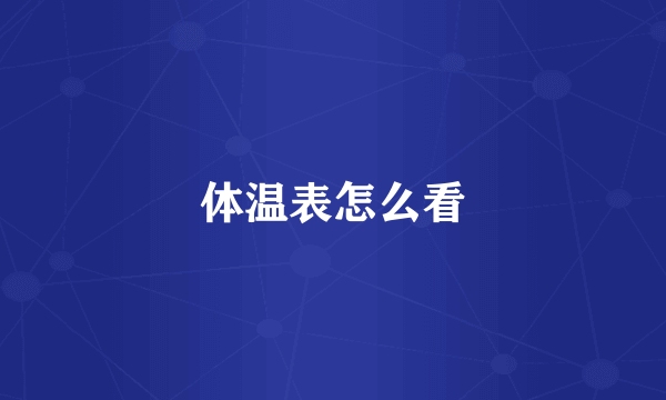 体温表怎么看