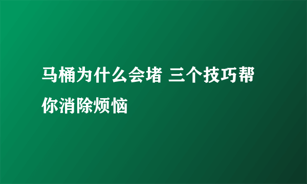 马桶为什么会堵 三个技巧帮你消除烦恼