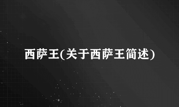 西萨王(关于西萨王简述)
