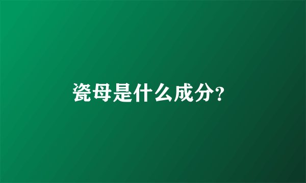 瓷母是什么成分？