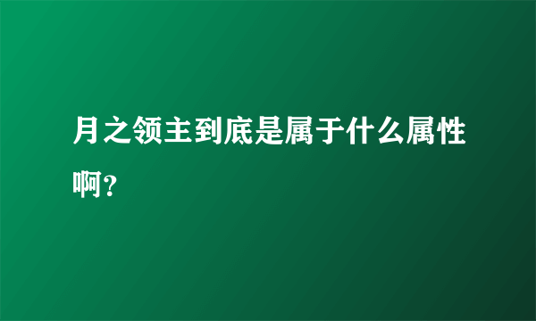 月之领主到底是属于什么属性啊？