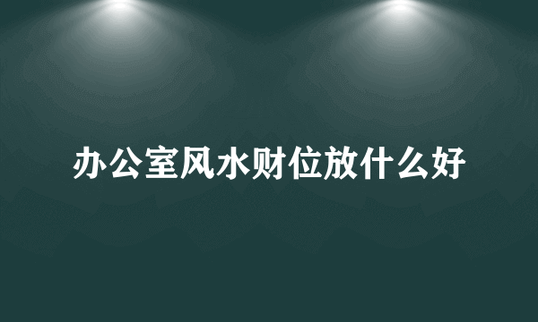 办公室风水财位放什么好