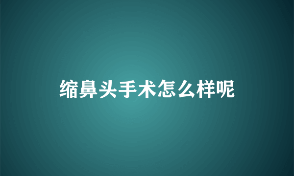 缩鼻头手术怎么样呢