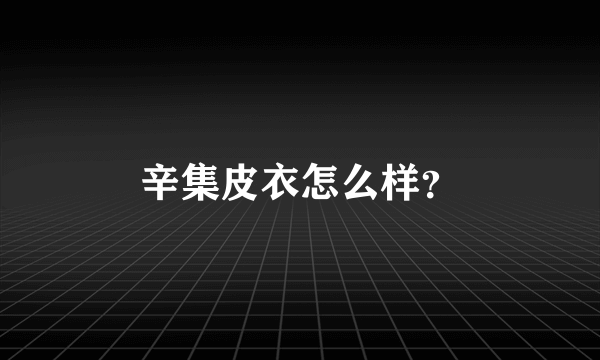 辛集皮衣怎么样？