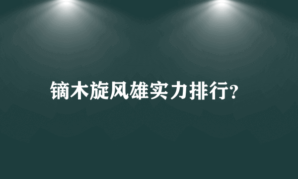 镝木旋风雄实力排行？