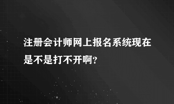 注册会计师网上报名系统现在是不是打不开啊？
