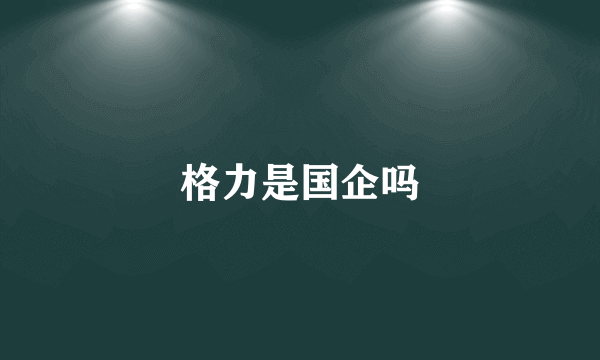格力是国企吗