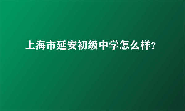 上海市延安初级中学怎么样？