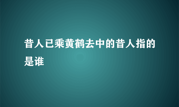昔人已乘黄鹤去中的昔人指的是谁