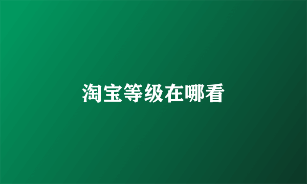 淘宝等级在哪看
