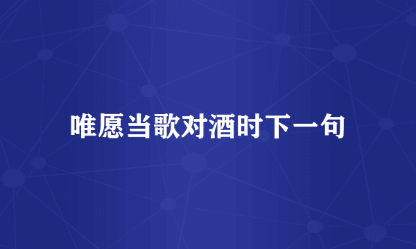 唯愿当歌对酒时下一句
