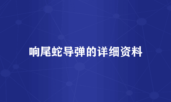 响尾蛇导弹的详细资料