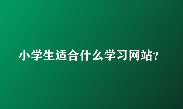 小学生适合什么学习网站？