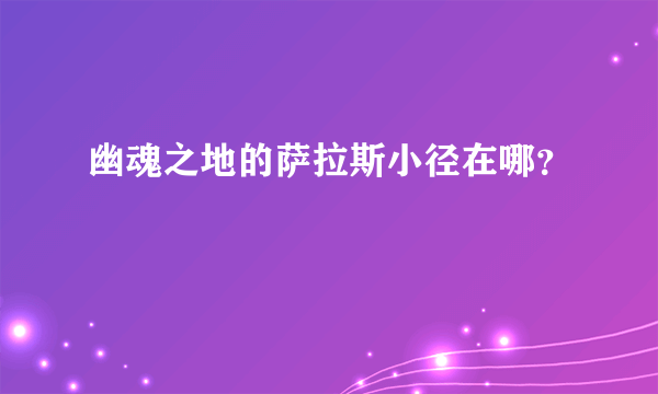 幽魂之地的萨拉斯小径在哪？