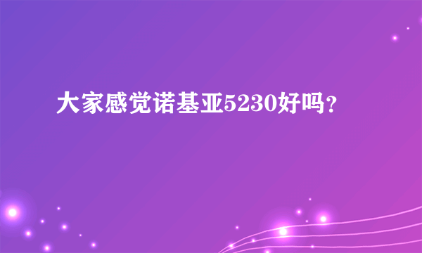 大家感觉诺基亚5230好吗？