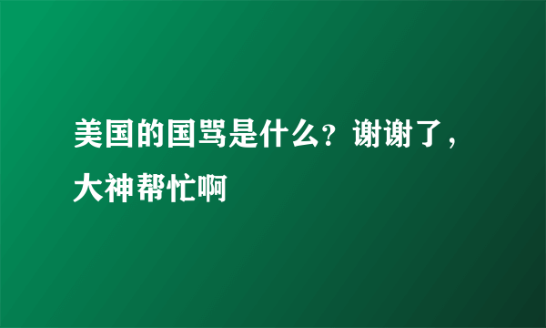 美国的国骂是什么？谢谢了，大神帮忙啊