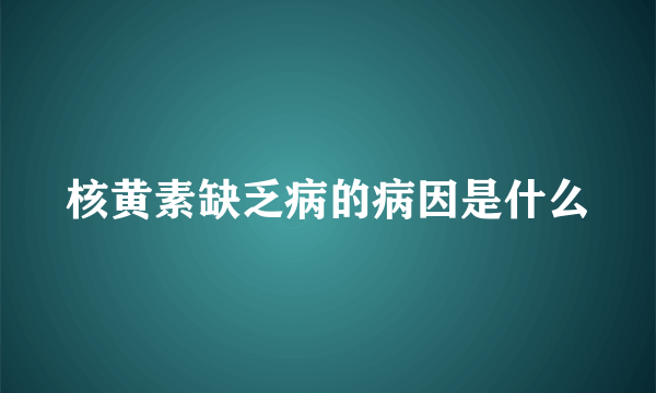 核黄素缺乏病的病因是什么
