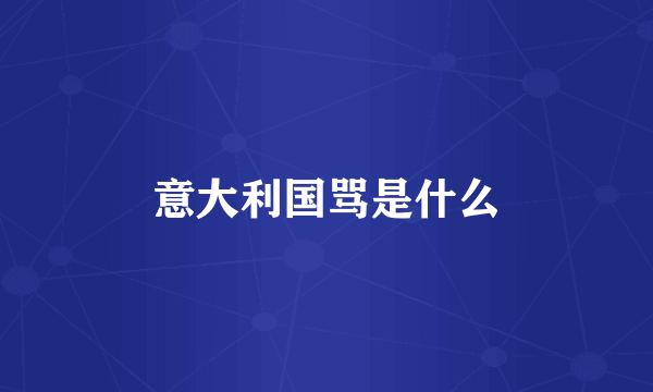 意大利国骂是什么