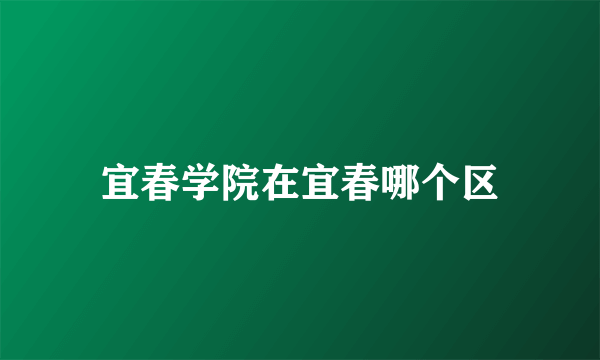 宜春学院在宜春哪个区