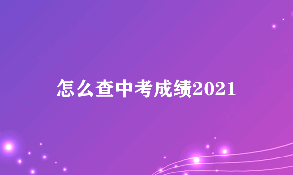 怎么查中考成绩2021