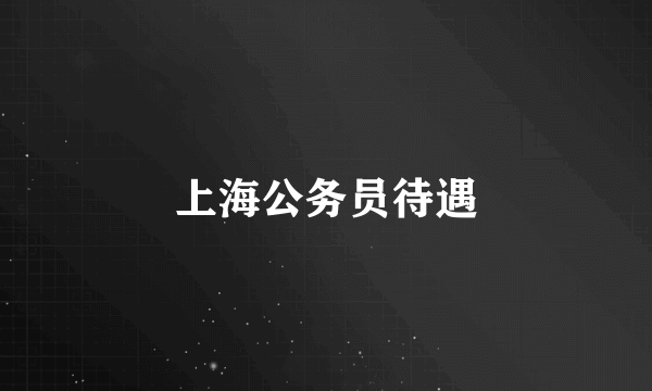 上海公务员待遇