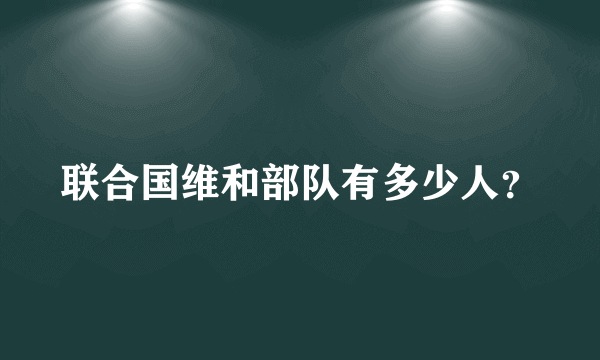 联合国维和部队有多少人？