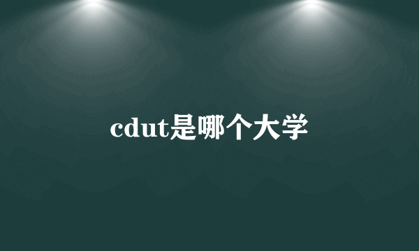 cdut是哪个大学