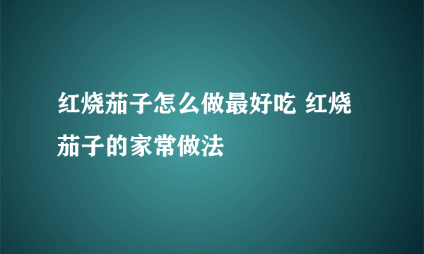 红烧茄子怎么做最好吃 红烧茄子的家常做法