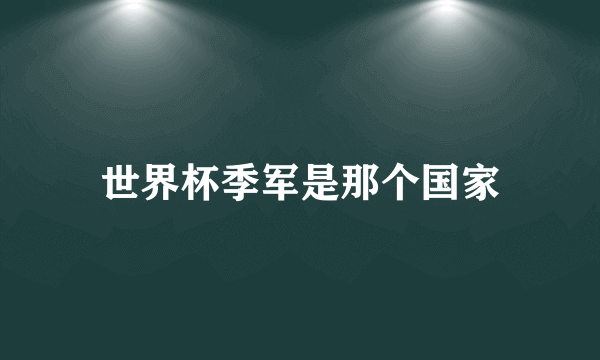 世界杯季军是那个国家
