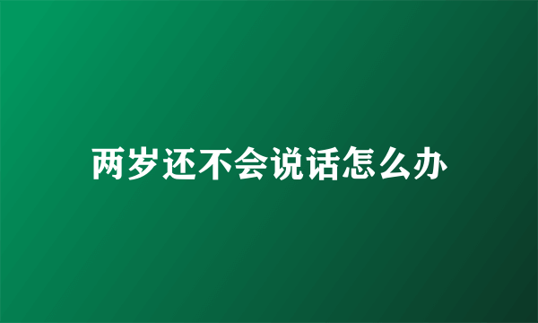 两岁还不会说话怎么办
