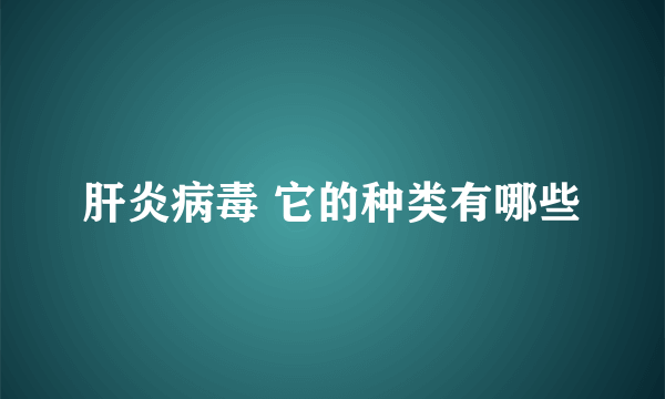 肝炎病毒 它的种类有哪些