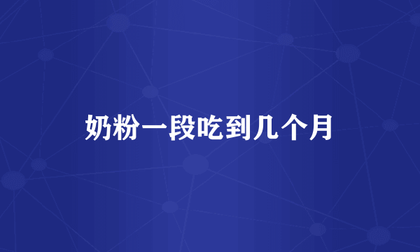 奶粉一段吃到几个月