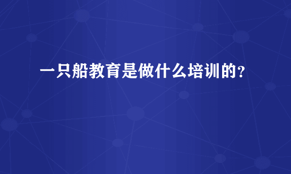一只船教育是做什么培训的？