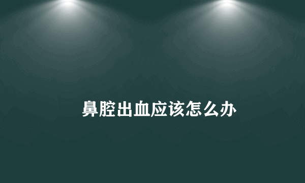 
        鼻腔出血应该怎么办
    