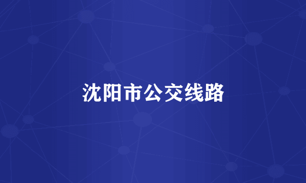 沈阳市公交线路