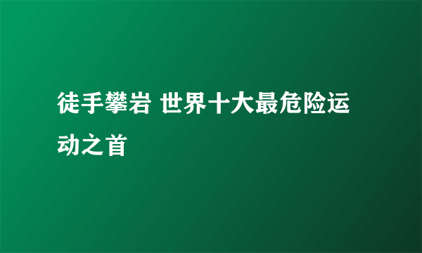 徒手攀岩 世界十大最危险运动之首