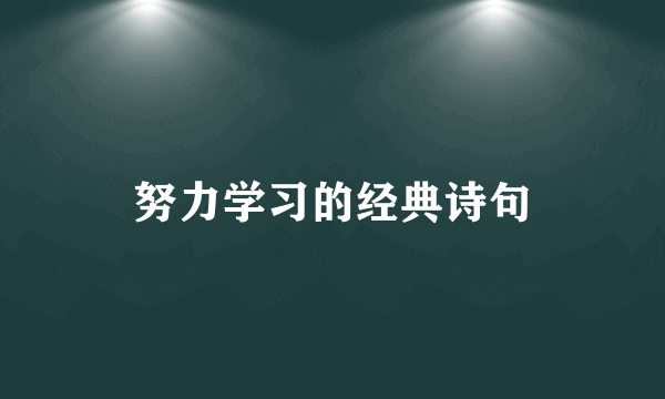 努力学习的经典诗句