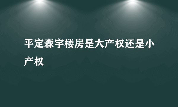 平定森宇楼房是大产权还是小产权