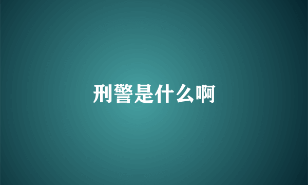 刑警是什么啊