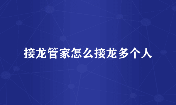 接龙管家怎么接龙多个人
