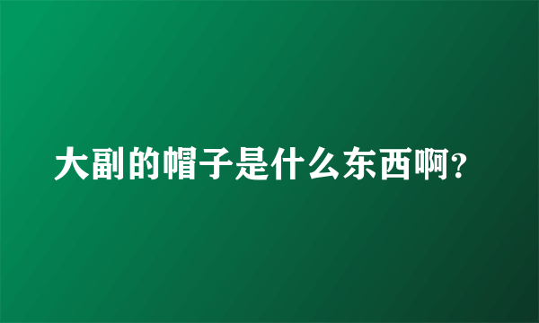 大副的帽子是什么东西啊？