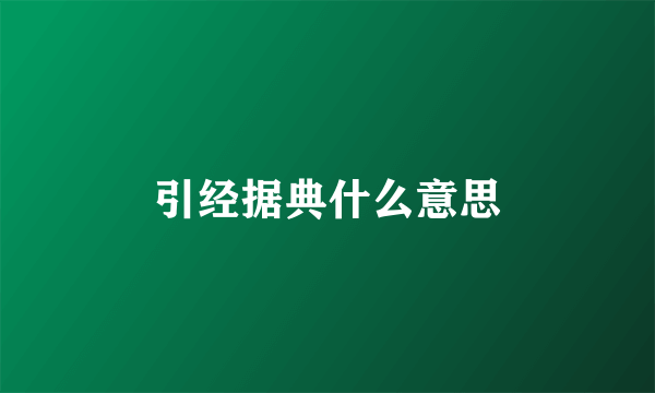 引经据典什么意思