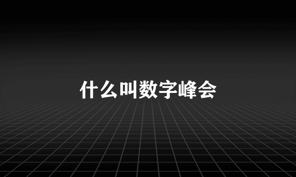 什么叫数字峰会
