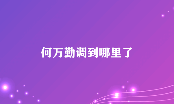 何万勤调到哪里了