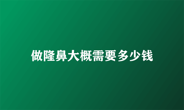 做隆鼻大概需要多少钱