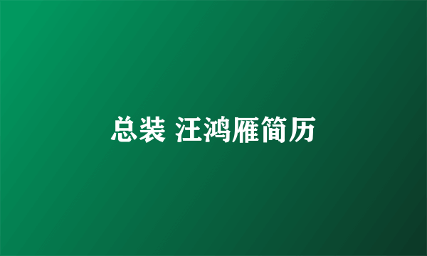 总装 汪鸿雁简历
