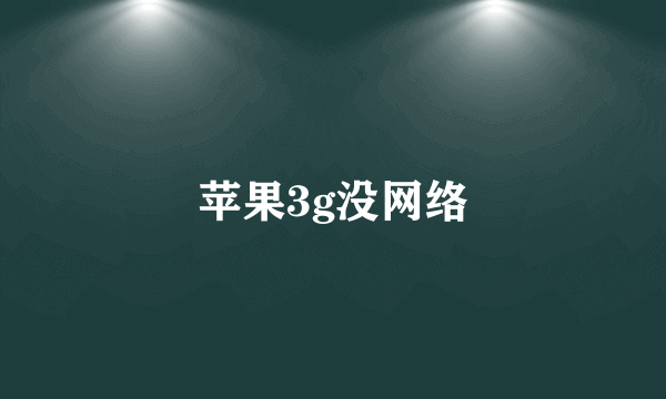 苹果3g没网络