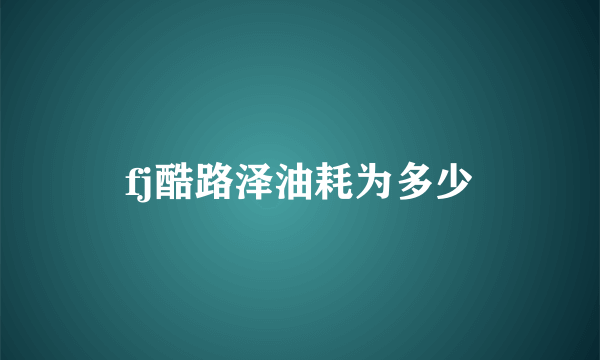 fj酷路泽油耗为多少