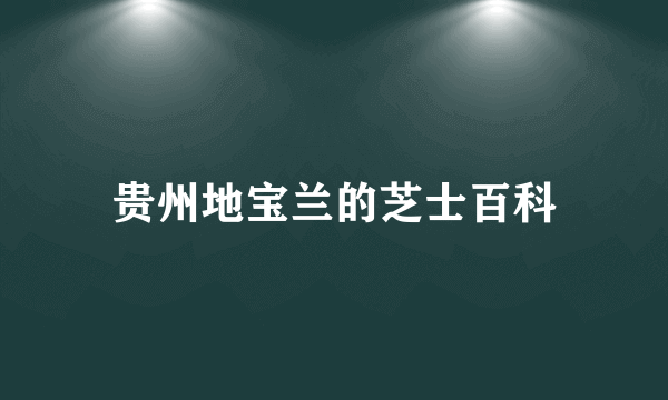 贵州地宝兰的芝士百科
