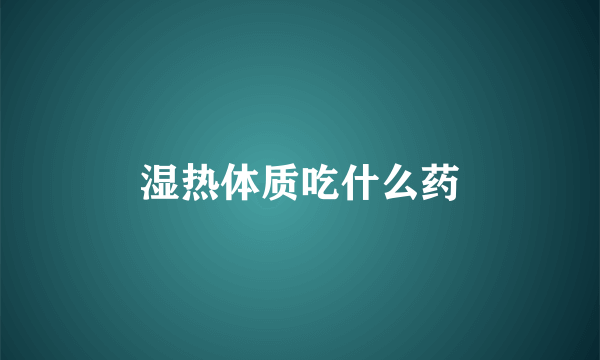 湿热体质吃什么药